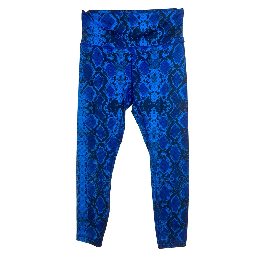 Lululemon | Wunder Under High Waist Blue Snake Fall Print Leggings Size 8